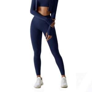 4PCS Seamless Women Yoga Set Workout Sportswear Gym Clothing Fitness Long Sleeve High Waist Leggings Sports Suits