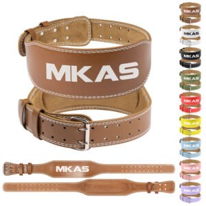MKAS High Quality Waist Support Powerlifting Weightlifting Gym Belt with Lever Buckle for Weightlifting and Strength Training
